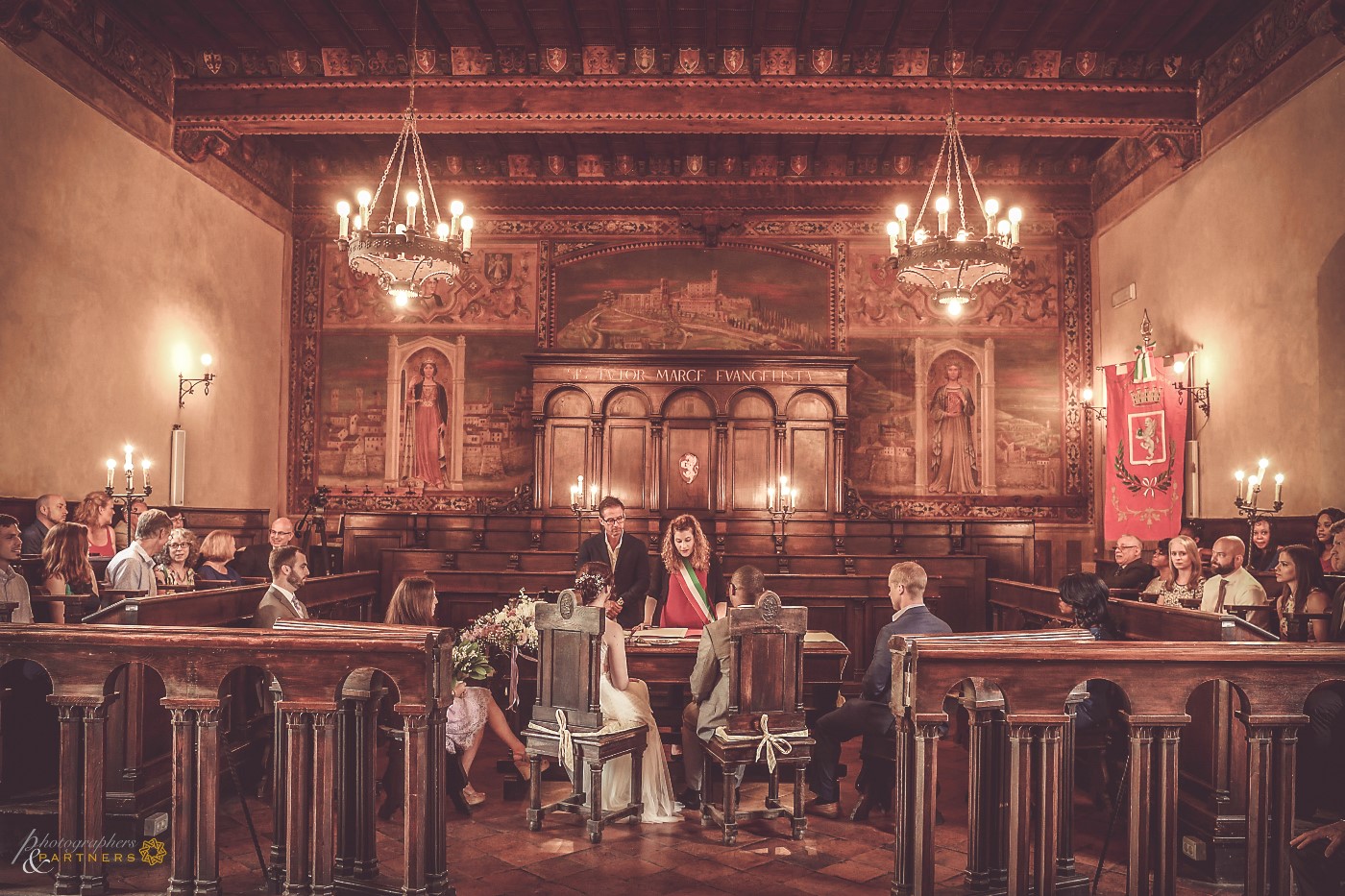 Reading the marriage certificate in the beautiful town hall