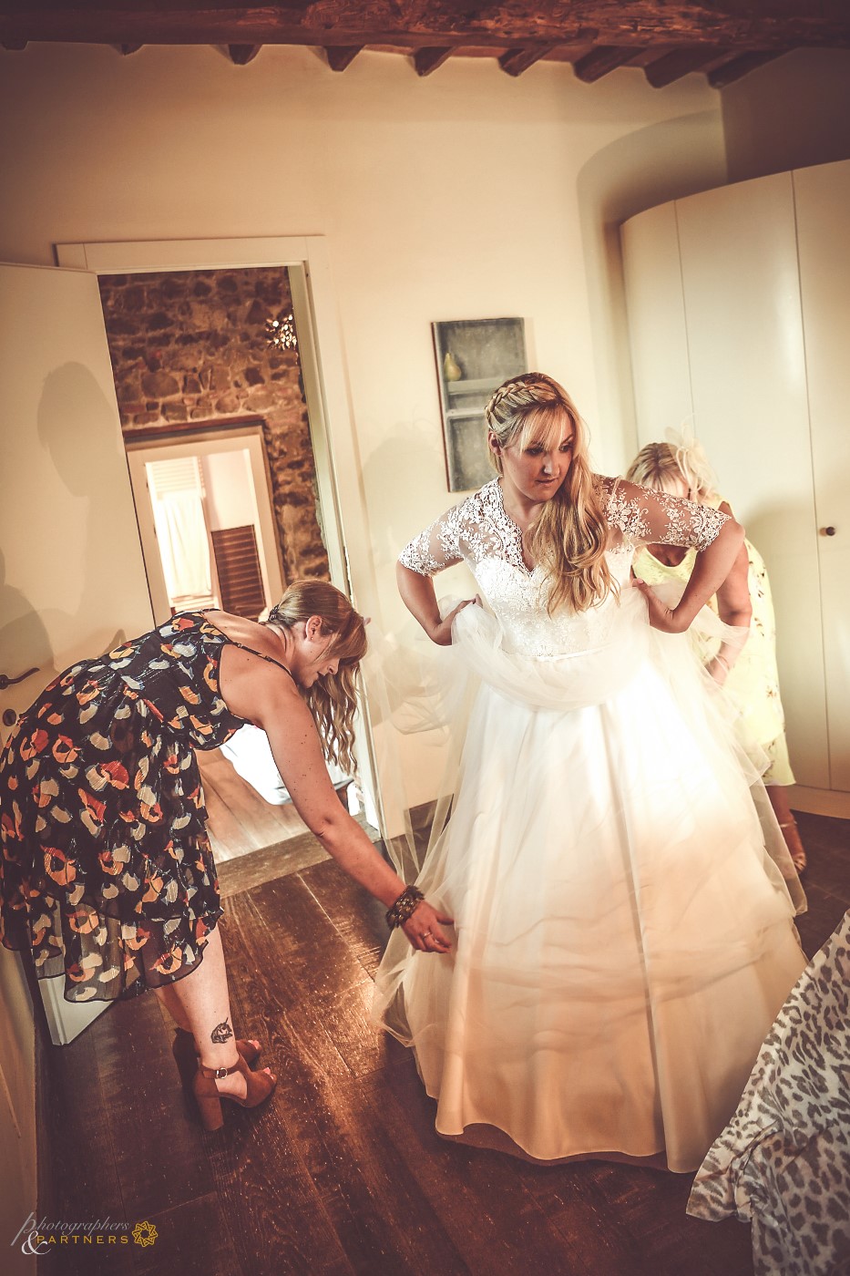 Wedding dress adjustment.