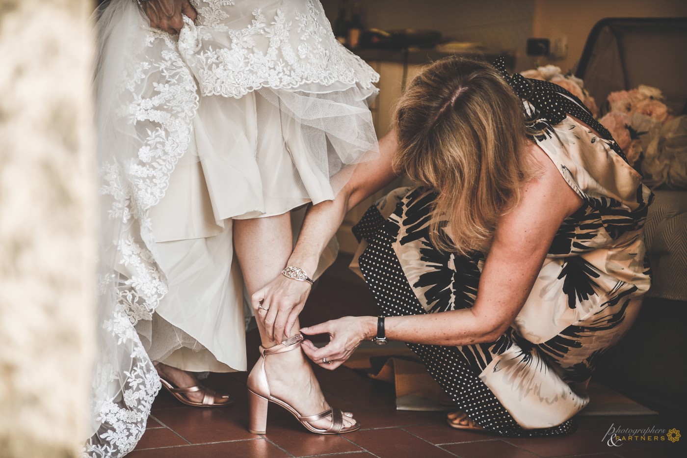The bride's shoes.