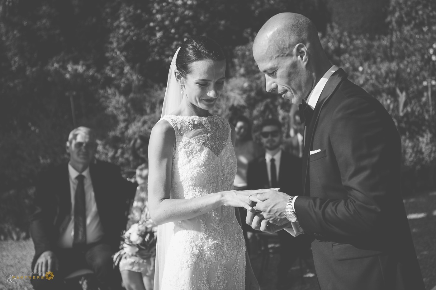 The wedding ring for the bride.