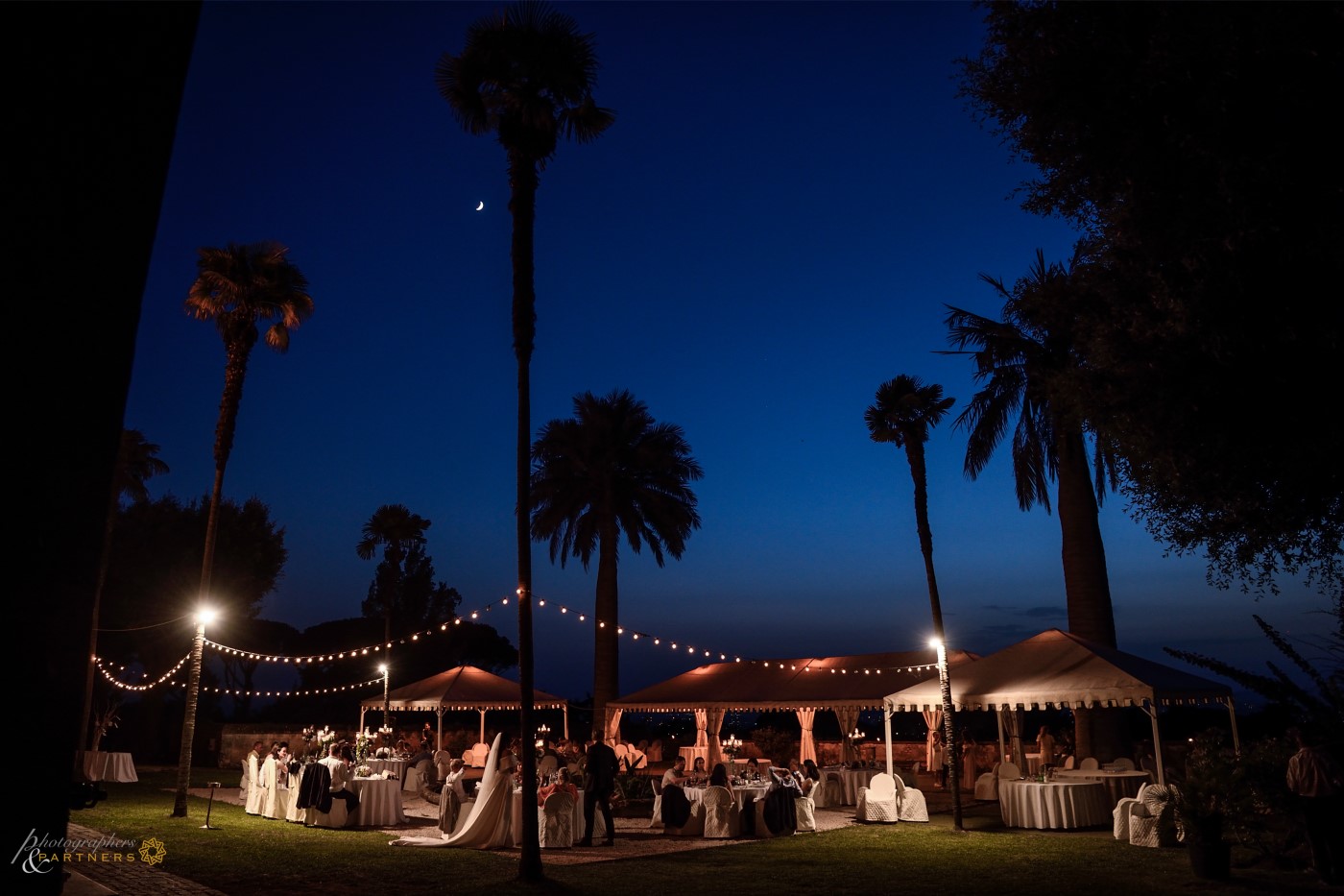 The villa at night