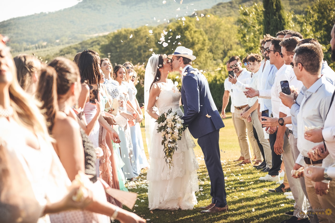 Petal shower for the newly-weds!