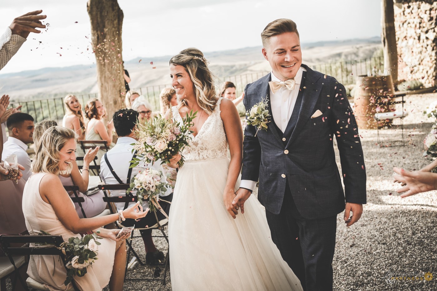 Flowers shower for the newly-weds!
