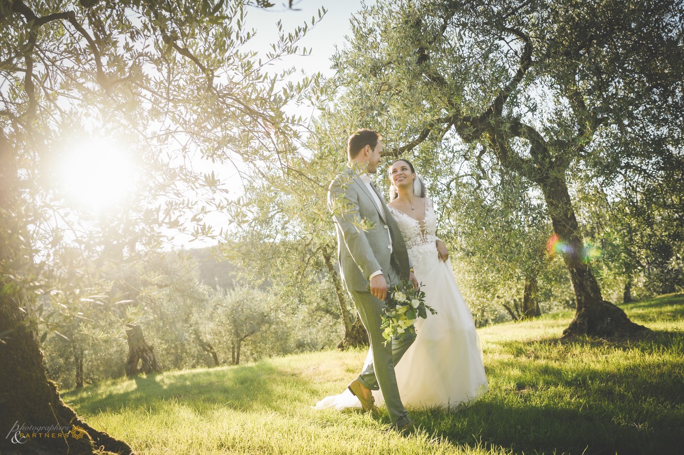 Between olive trees