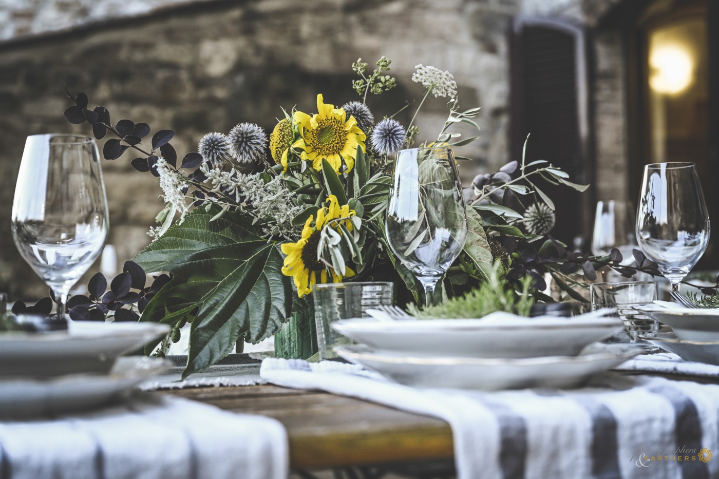 Table decorations for the wedding dinner