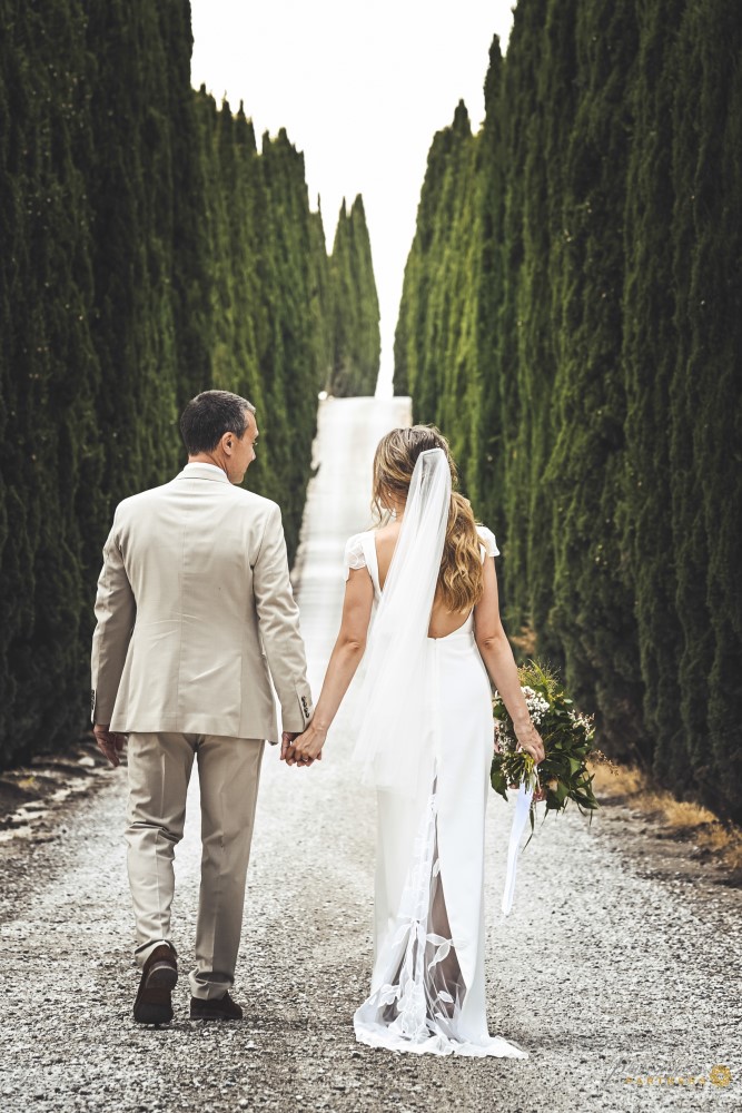 A walk in the avenue of cypresses