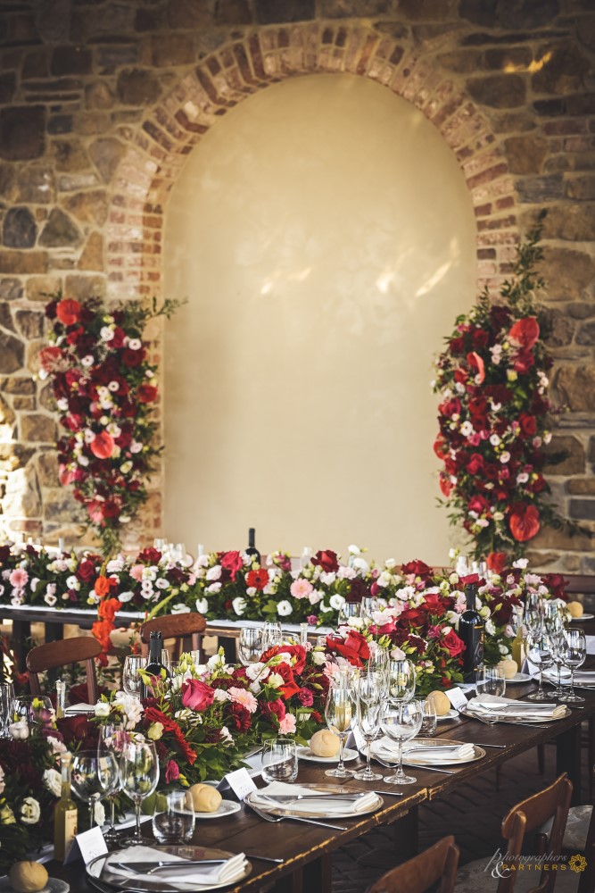 Table decorations for the wedding dinner