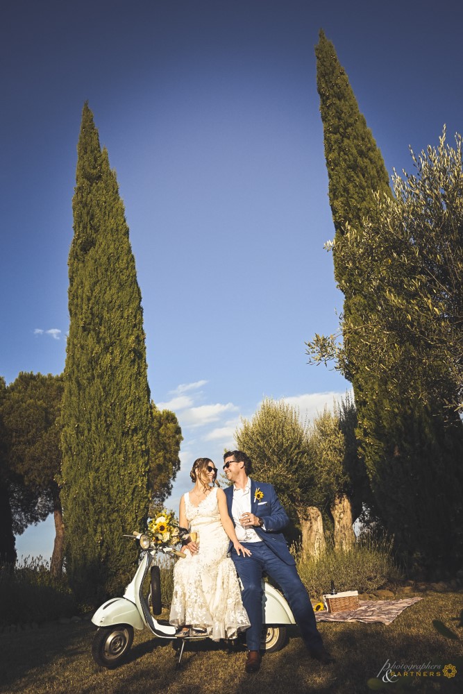 Bride & Groom on the Vespa