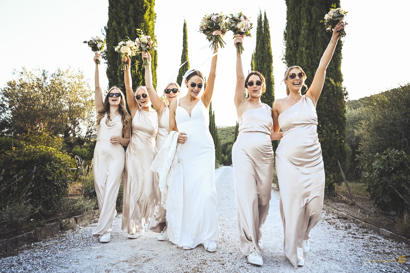 Bridesmaids parade